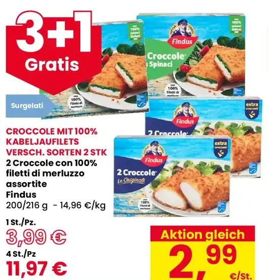 Croccole con 100% filetti di merluzzo assortite