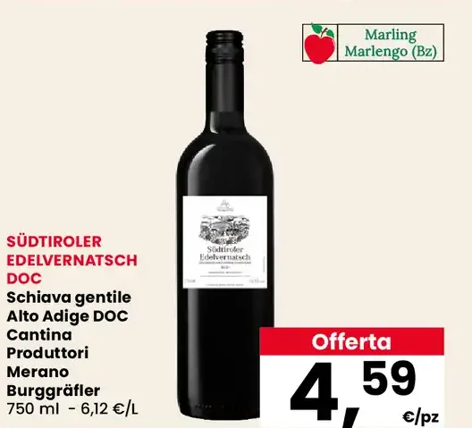 Schiava gentile Alto Adige DOC Cantina Produttori Merano Burggräfler