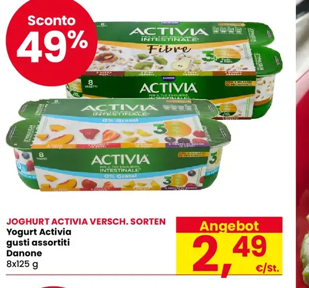 Yogurt Activia gusti assortiti