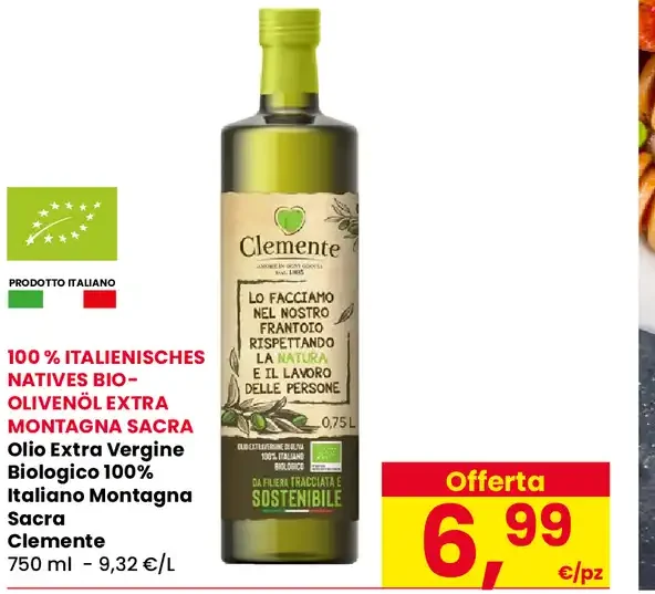 Olio extra vergine biologico italiano Montagna Sacra Clemente