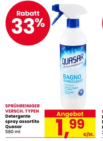 Detergente spray assortito Quasar