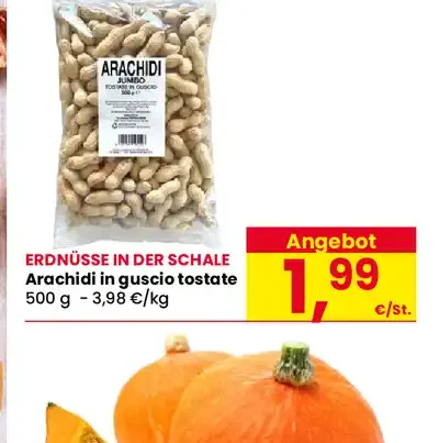 Arachidi in guscio tostate