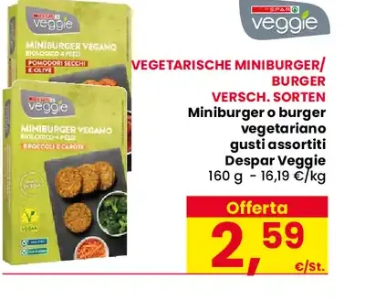 Mini burger o burger vegetariano