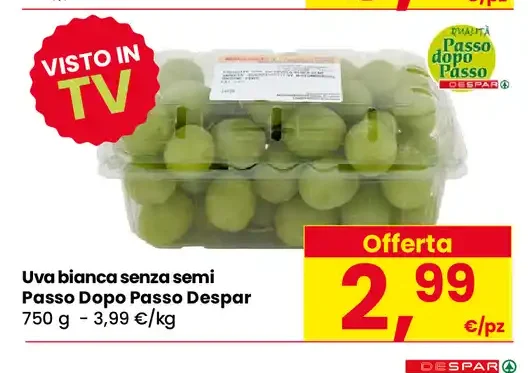 Uva bianca senza semi Passo Dopo Passo Despar