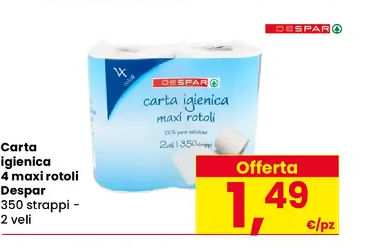 Carta igienica 4 maxi rotoli Despar