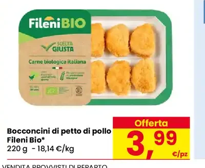 Bocconcini di petto di pollo Fileni Bio