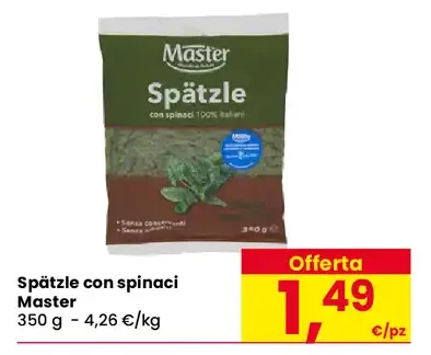 Spätzle con spinaci Master