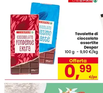 Tavolette di cioccolato assortite Despar