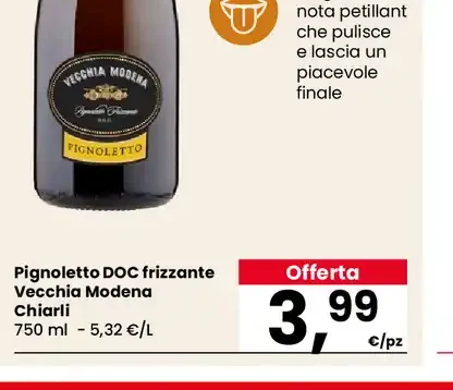 Pignoletto DOC frizzante Vecchia Modena Chiarli