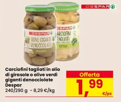 Carciofini tagliati in olio Despar