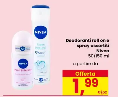 Deodoranti roll on e spray Nivea