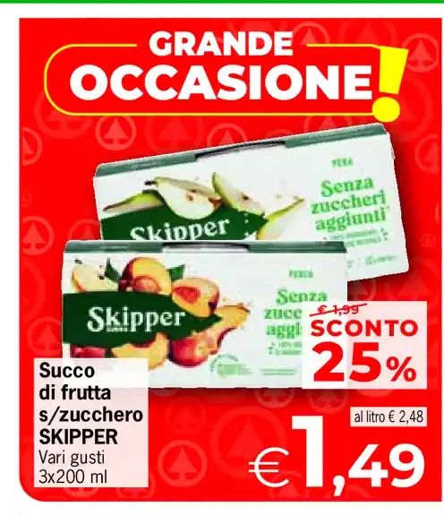 Succo di frutta senza zucchero Skipper