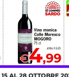 Vino monica Colle Moresco Mogoro