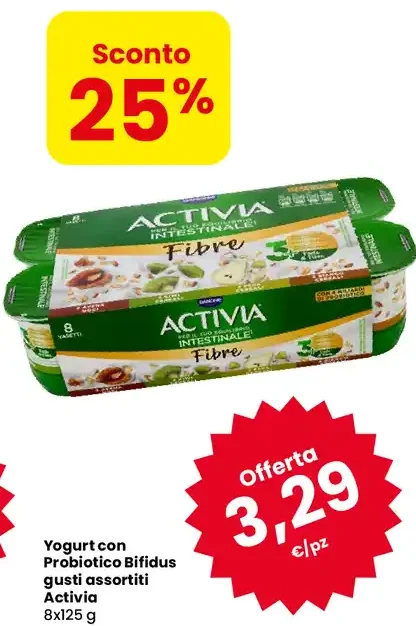 Yogurt con Probiotico Bifidus gusti assortiti Activia