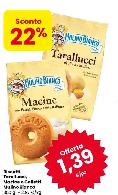 Biscotti Tarallucci Macine o Galletti Mulino Bianco