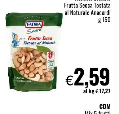 Frutta Secca Tostata al Naturale Anacardi