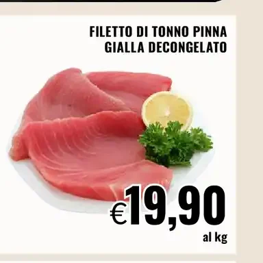 Filetto di tonno pinna gialla decongelato