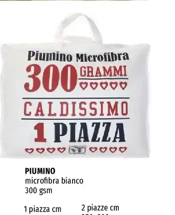 Piumino microfibra bianco