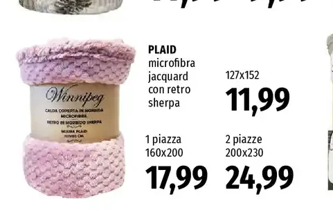 Plaid microfibra jacquard con retro sherpa