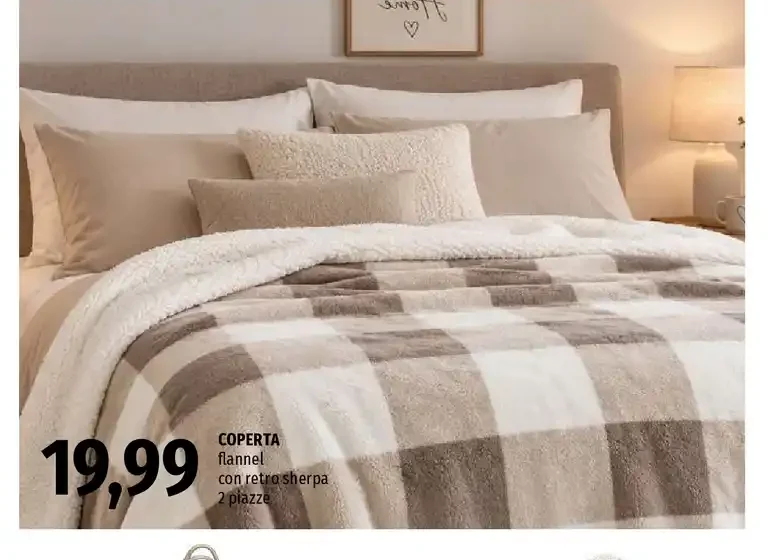 Coperta flannel con retro sherpa