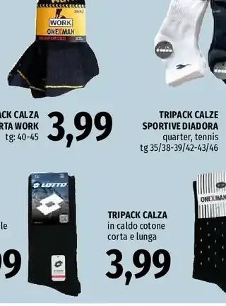 Tripack calza corta work