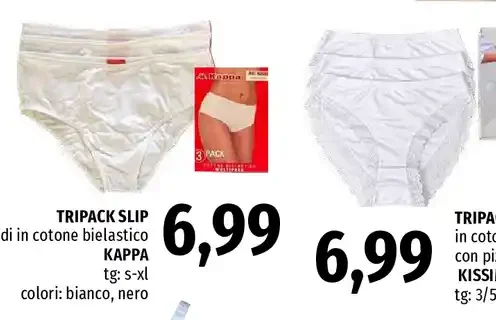Tripack slip in cotone bielastico