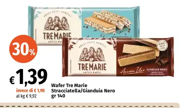 Wafer Tre Marie Stracciatella/Gianduia Nero