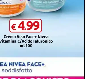 Crema viso Face+ Nivea vitamina C/acido ialuronico