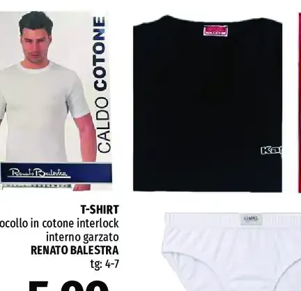 t-shirt girocollo in cotone interlock