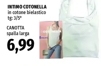 Canotta spalla larga intimo cotonella