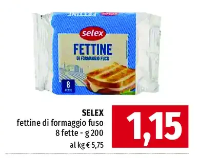Fettine di formaggio fuso Selex