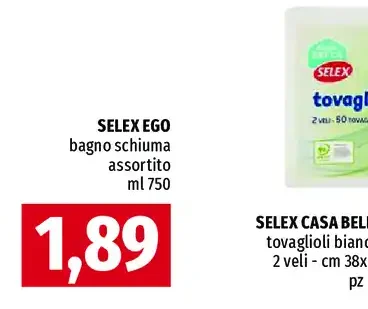 Bagno schiuma assortito Selex Ego