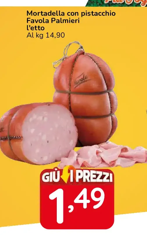 Mortadella con pistacchio Favola Palmieri