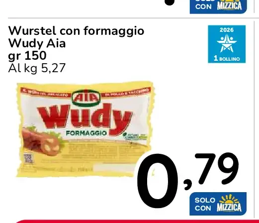 Wurstel con formaggio Wudy Aia