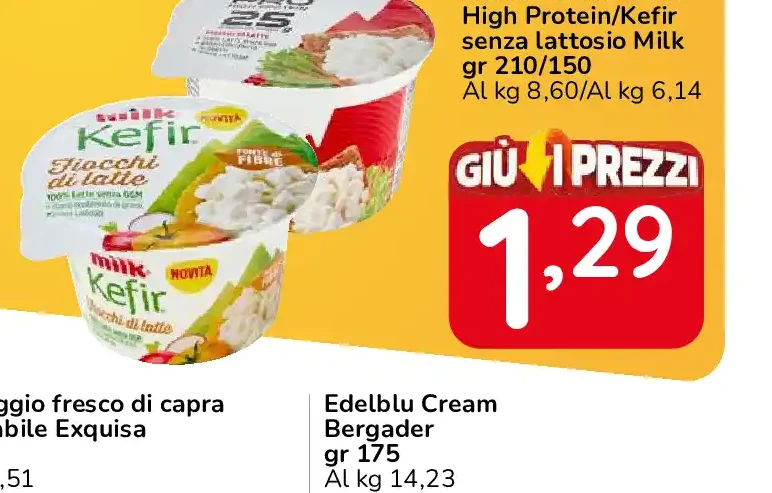 Fiocchi di latte Pro High Protein/Kefir senza lattosio Milk