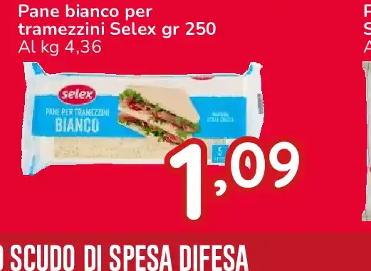 Pane bianco per tramezzini Selex