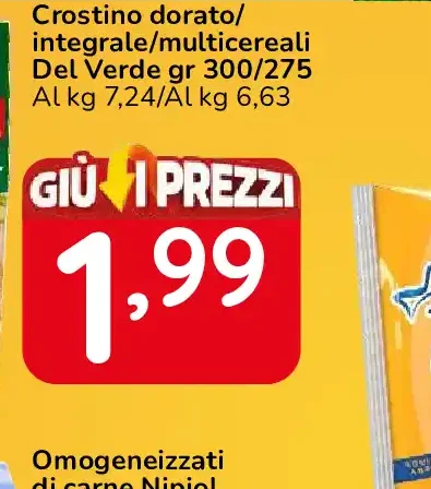 Crostino dorato/integrale/multicereali Del Verde