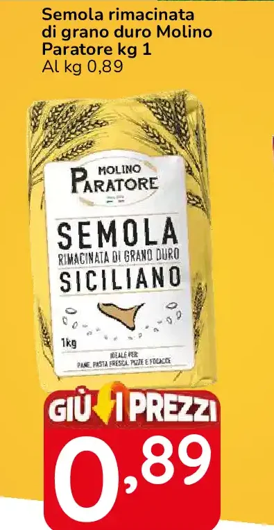 Semola rimacinata di grano duro Molino Paratore