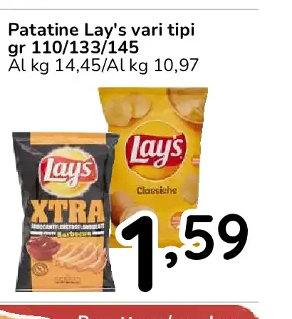 Patatine Lay's vari tipi