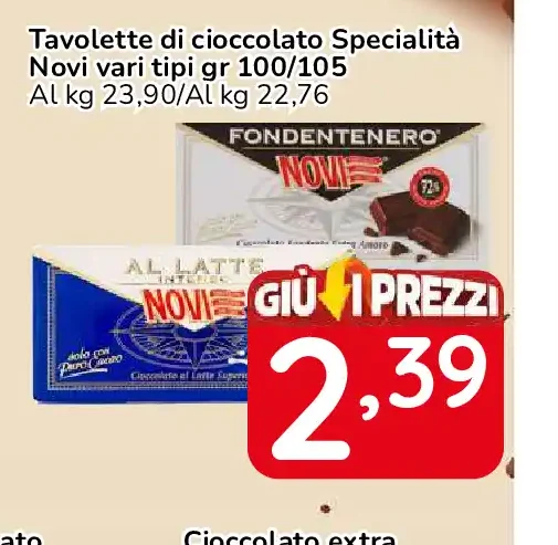 Tavolette di cioccolato Specialità Novi vari tipi