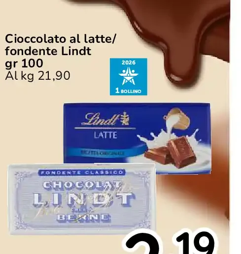 Cioccolato al latte/fondente Lindt