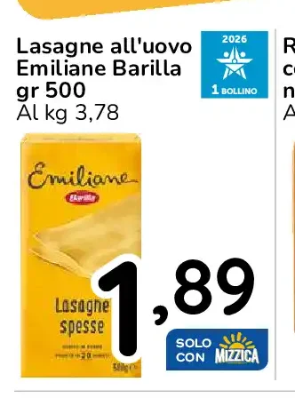 Lasagne all'uovo Emiliane Barilla