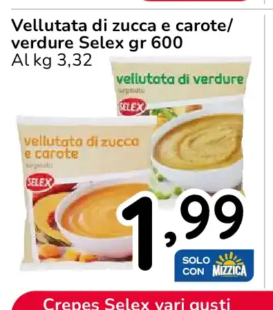 Vellutata di zucca e carote Selex