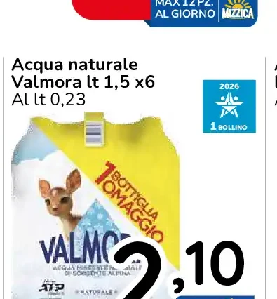 Acqua naturale Valmora