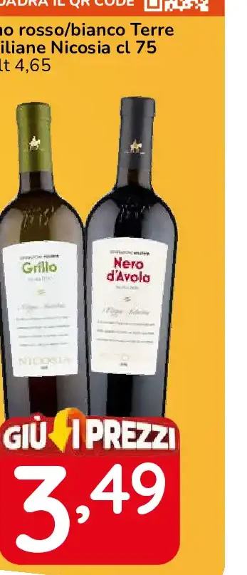 Vino rosso/bianco Terre Siciliane Nicosia