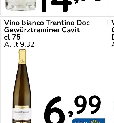 Vino bianco Trentino Doc Gewürztraminer Cavit