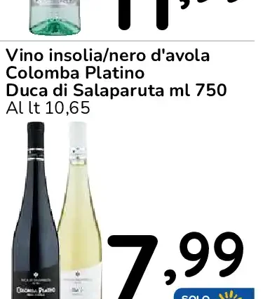 Vino insolia/nero d'avola Colomba Platino