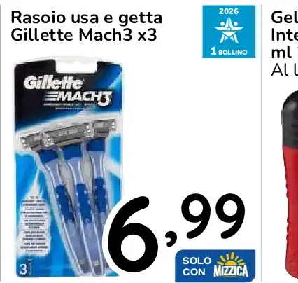 Rasoio usa e getta Gillette Mach3