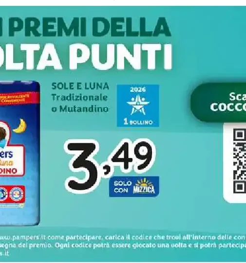 Pampers Sole e Luna tradizionale o Mutandino