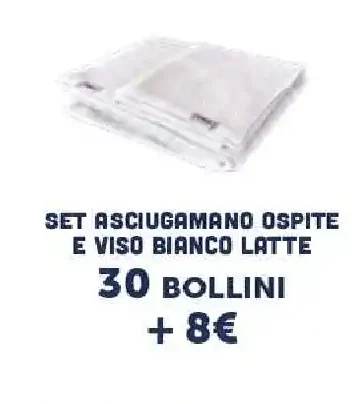 Set asciugamano ospite e viso bianco latte